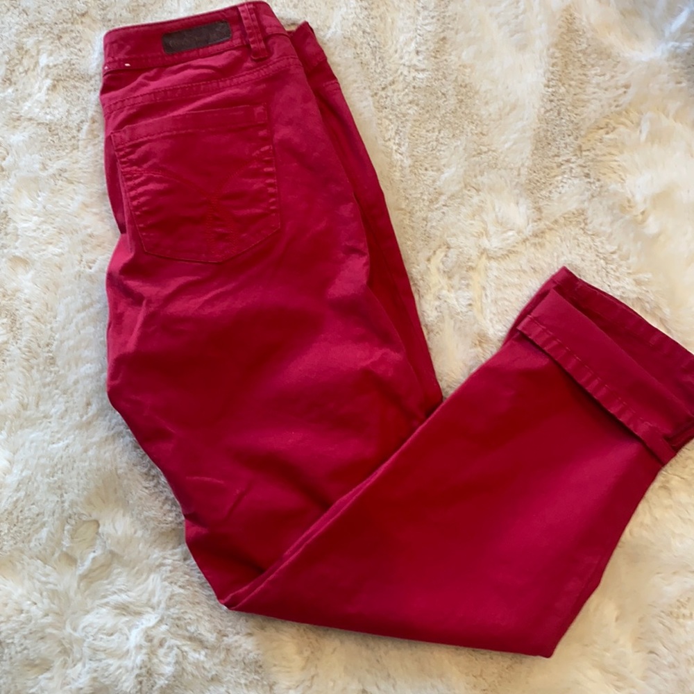 Calvin Klein red skinny crop